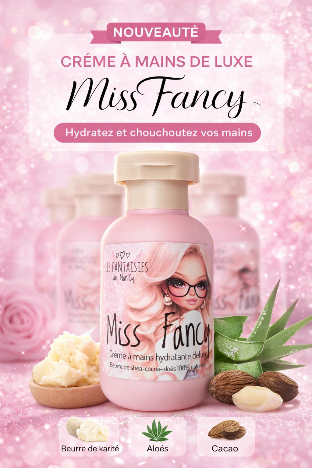 Crème à mains deluxe hypoallergêne au beurre de shea, cacao et aloès(100ml)