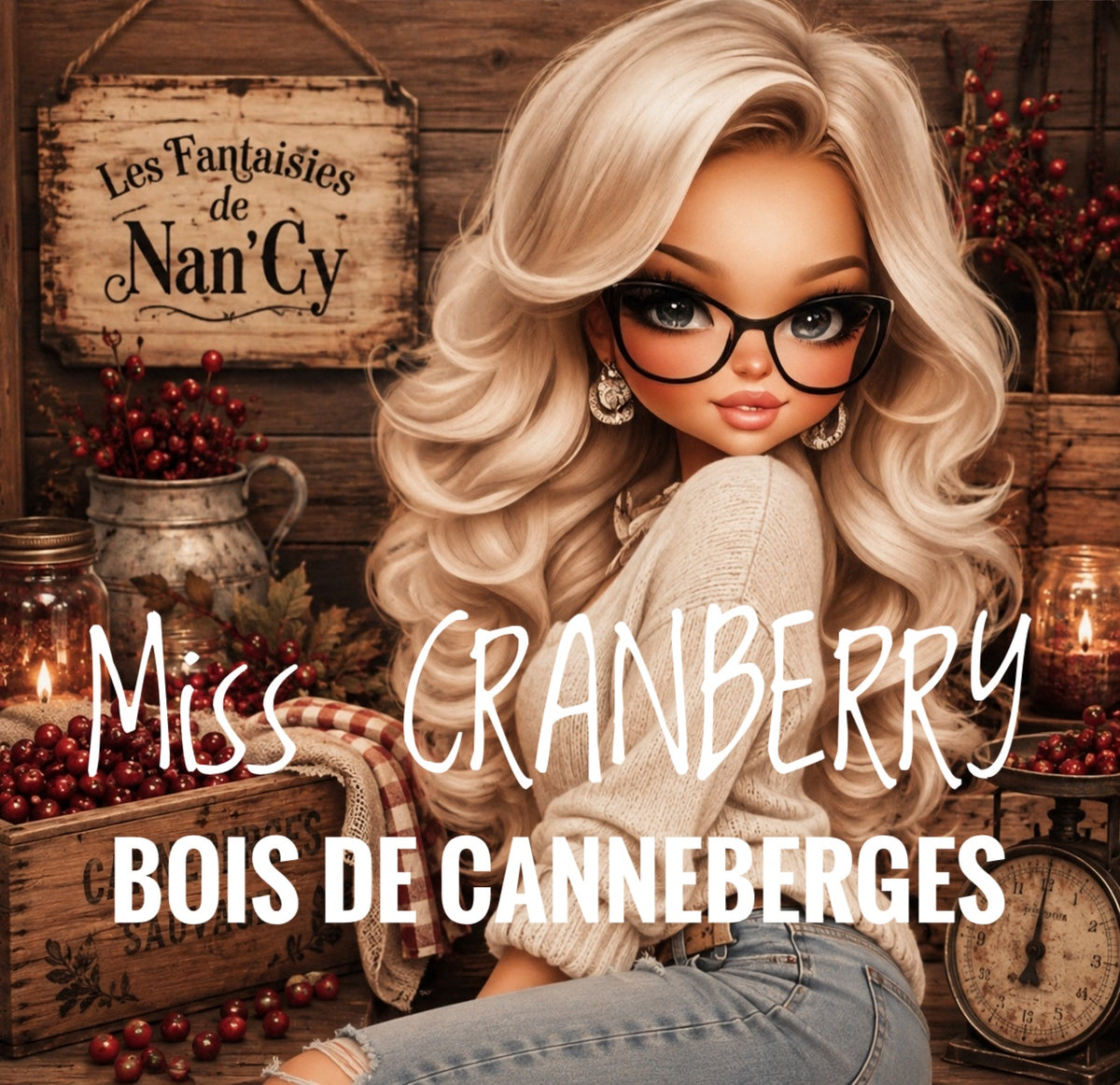 Bougie Miss Cranberry (bois de canneberges)