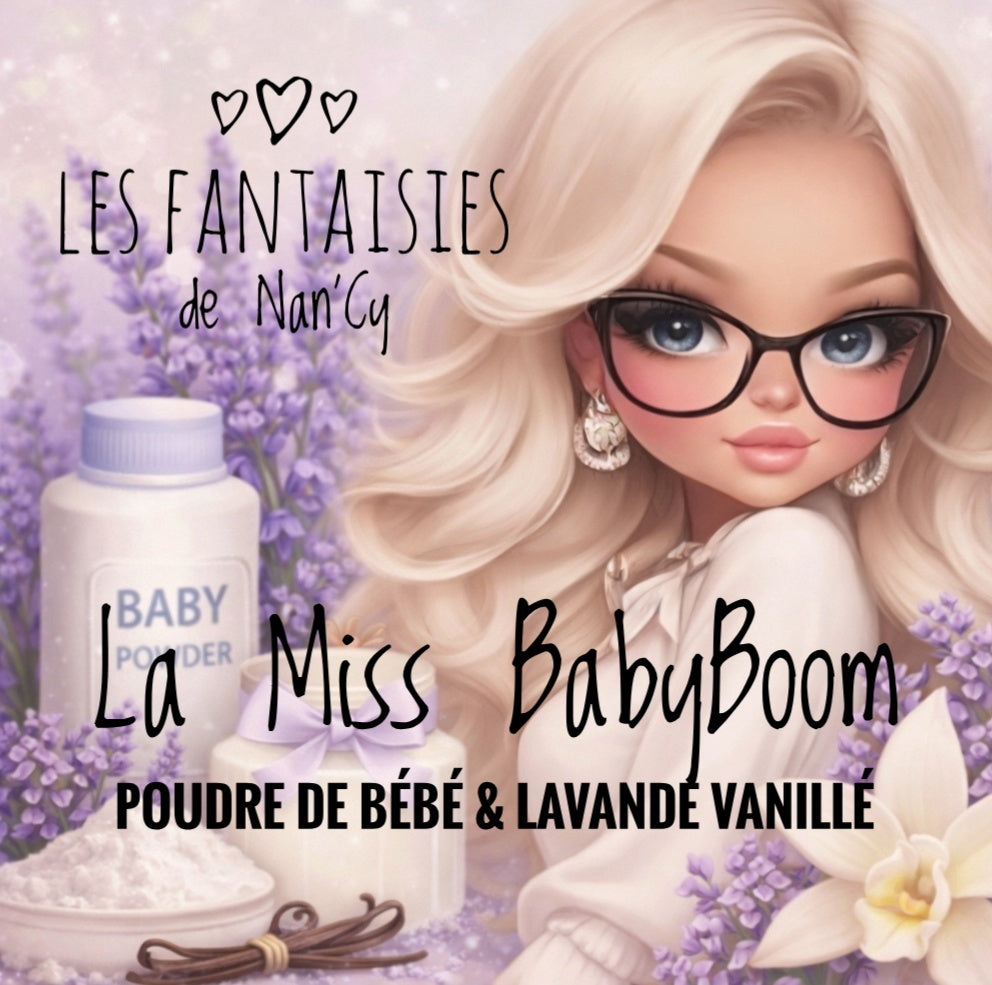 Bougie Miss BabyBoom ( poudre de bébé et Lavande Vanillé)