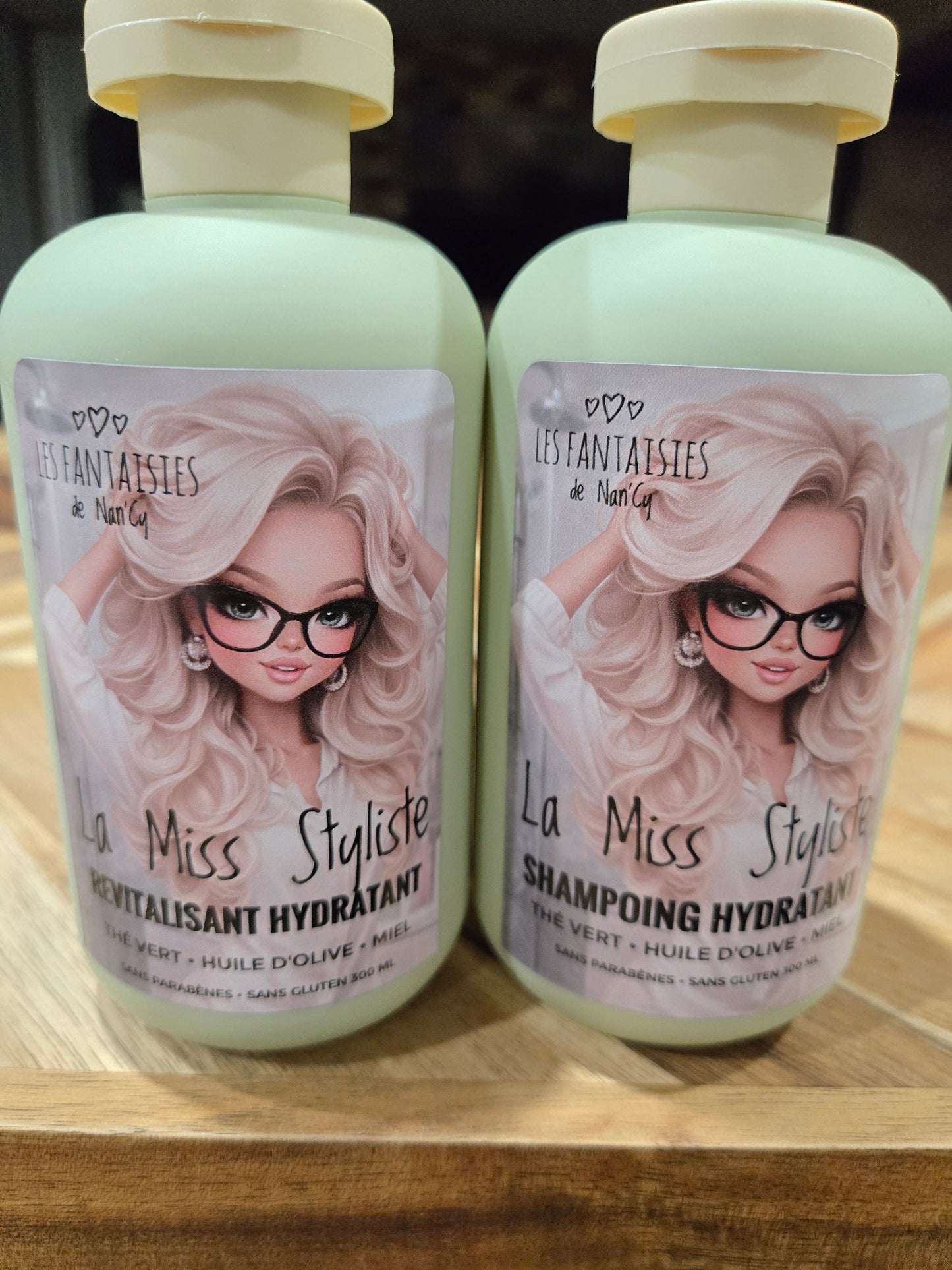 Duo Shampoing et Revitalisant hydratant deluxe, miel et thé vert  300 ml/ ch