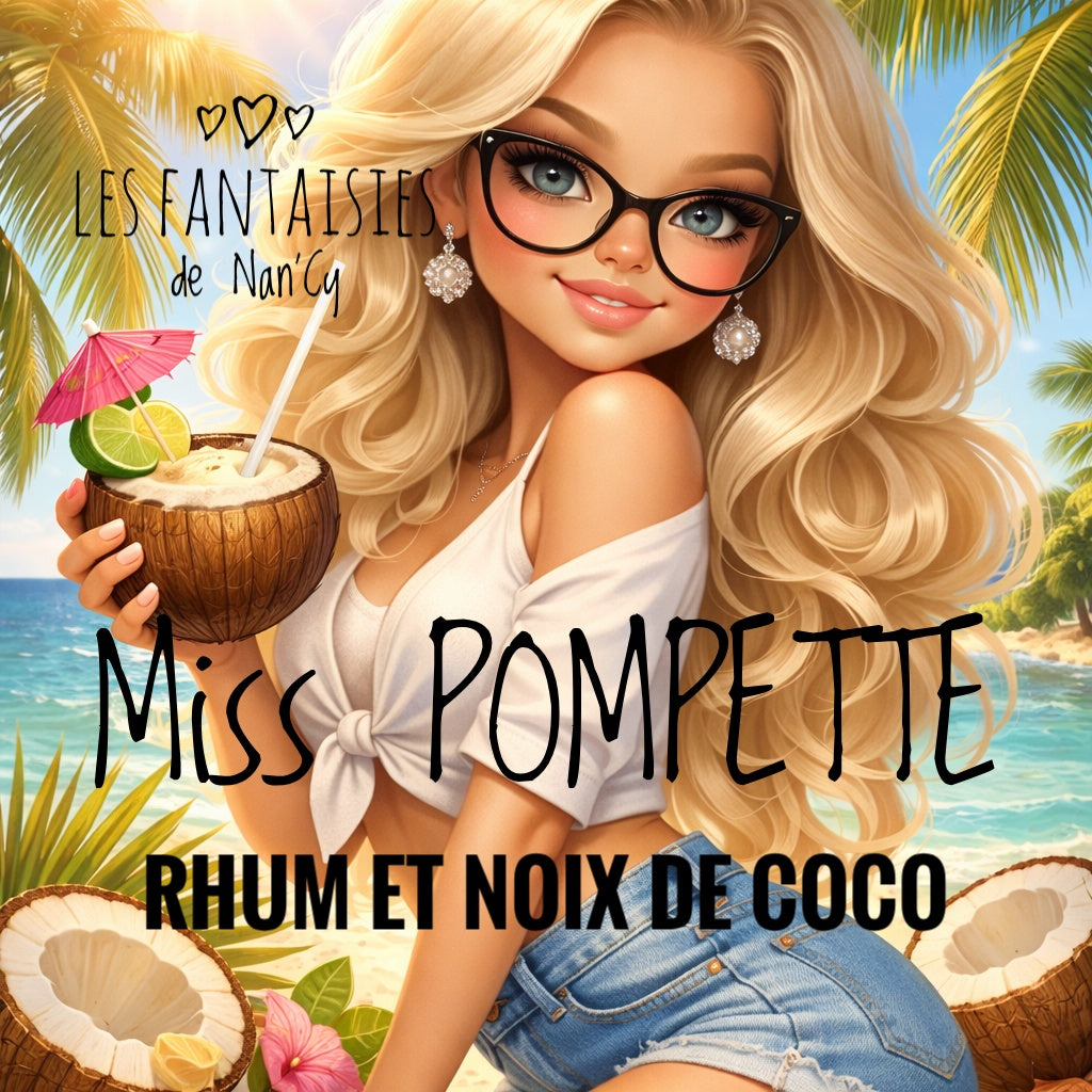 Bougie Miss POMPETTE (rhum et noix de coco)