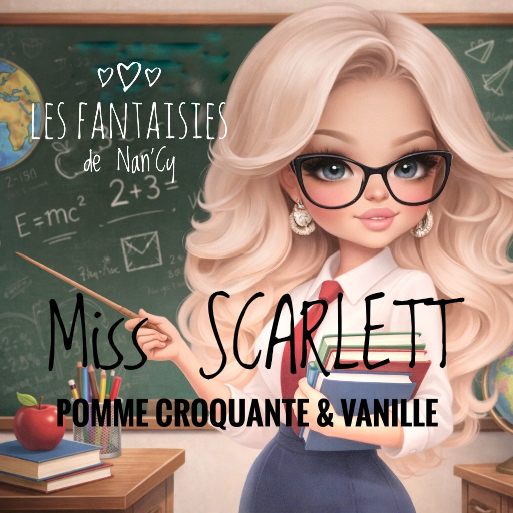 Bougie Miss SCARLETT (pomme croquante et Vanille)+pomme surprise